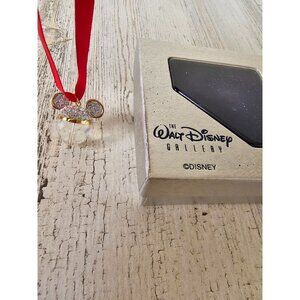 Walt Disney gallery Swarovski Mickey ear charm necklace rhinestone unique gold b
